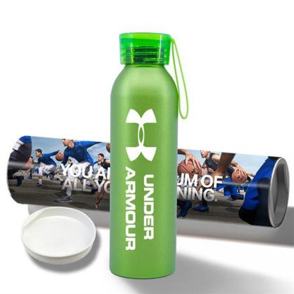 Custom 20 oz Aluminum Bottle with Shipping Tube - Lime Green Custom 20 oz Aluminum Bottle with Shipping Tube - Lime Green