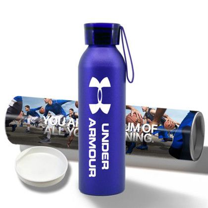 Custom 20 oz Aluminum Bottle with Shipping Tube - Purple Custom 20 oz Aluminum Bottle with Shipping Tube - Purple