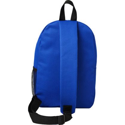Custom Barton Recycled Sling Backpack - Silk Screen - Royal Blue - Back View