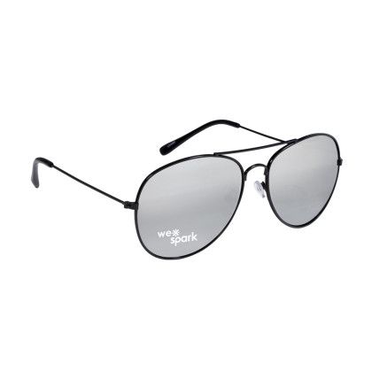 Custom Pismo Breeze Mirrored Aviator Sunglasses - Black