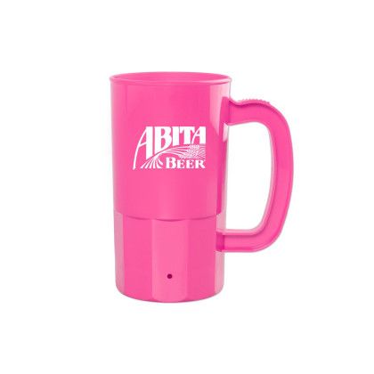 Custom 14 Oz. Plastic Stein - Neon Pink