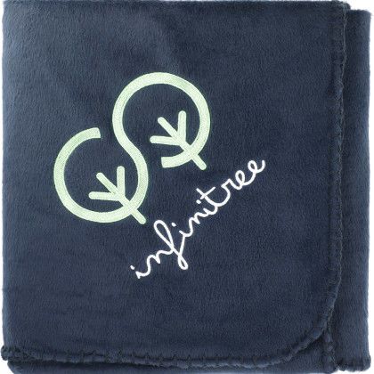 Custom 100% Recycled PET Fleece Blanket with RPET Pouch - Embroidery - Navy Custom 100% Recycled PET Fleece Blanket with RPET Pouch - Embroidery - Navy