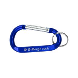 Custom Large Size Carabiner Keyholder with Split Ring Attachment - Blue Custom Large Size Carabiner Keyholder with Split Ring Attachment - Blue