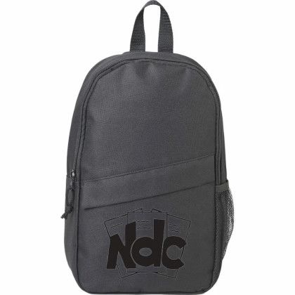 Custom Barton Recycled Sling Backpack - Silk Screen - Black