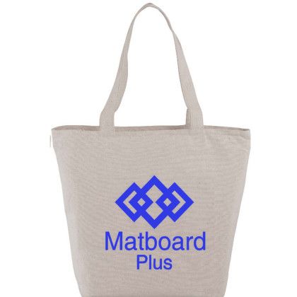 Custom Maine 8oz Cotton Canvas Zippered Tote - Silk Screen - Natural