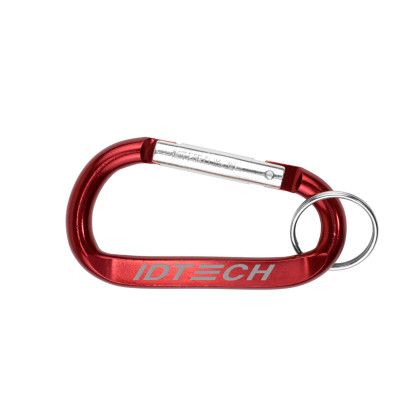 Custom Large Size Carabiner Keyholder with Split Ring Attachment - Red Custom Large Size Carabiner Keyholder with Split Ring Attachment - Red