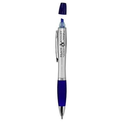 Custom Elite Pen with Matching Color Highlighter Combo - Blue