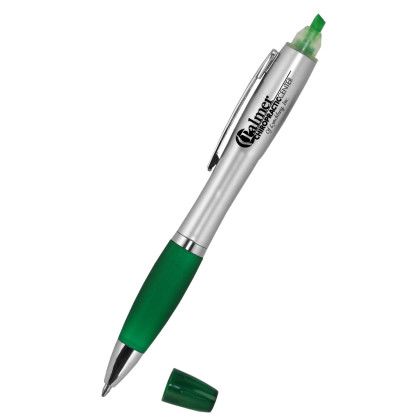 Custom Elite Pen with Matching Color Highlighter Combo - Green