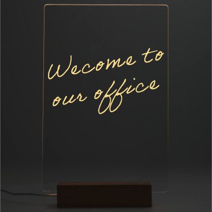 Custom Note Brite Acrylic Dry Erase Board - Displaying Message While Lit