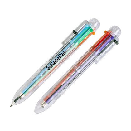 Custom Six Color Pen with Clear Tube 