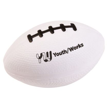 Custom Football Stress Ball - White