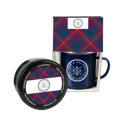 Custom Speckled Camping Mug - 16 oz., City Bonfires Portable Bonfire - Navy Blue Mug