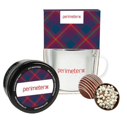 Custom 16 oz Speckled Camping Mug, Portable Bonfire,Milk Hot Chocolate Bomb - White Mug