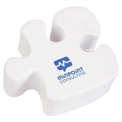 Custom Puzzle Piece Stress Ball - White Custom Puzzle Piece Stress Ball - White