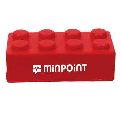 Building Block Stress Ball Promotional Custom Imprinted With Logo - Red