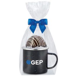 Custom Speckled 16 oz Camping Mug- Classic Milk Hot Chocolate Bomb - Black