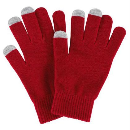 Custom Texting Gloves with Pouch - Red