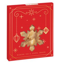 Custom Holiday Window Box with Gourmet Cookie - White Chocolate Macadamia - Snowflake