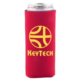 Custom Slim Can Cooler 1 Side Imprint - Red