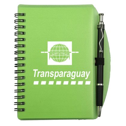 Custom 70 Sheet Poly Journal with Pen - Translucent Green Custom 70 Sheet Poly Journal with Pen - Translucent Green