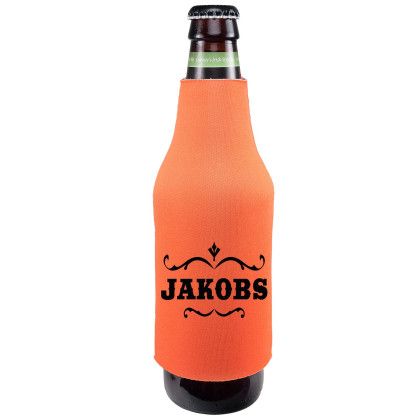 Custom Pull Over Bottle Cooler - Neon Orange