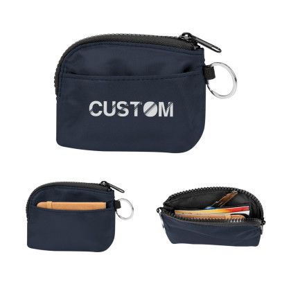 Logo Printed Reed RPET Card Pouch - Navy - Contents Not Included