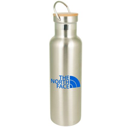 Custom 20 oz Bedford Double Walled Stainless Water Bottle with Bamboo Lid