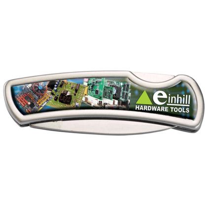 Custom Stainless Steel Lock Knife with Domed Imprint- closed