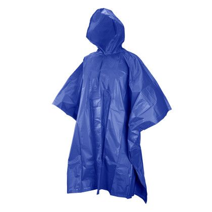 Custom PEVA Poncho With Drawstring Pouch - Royal Blue Poncho