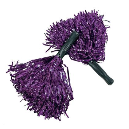 Custom Metallic Pep Rally Pom Poms - Purple