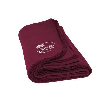 Custom Promo Fleece Blanket Tumbler Combo Set - Burgundy Blanket