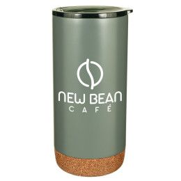 Custom 16 oz Estate Double Walled Stainless Tumbler with Cork Bottom - Gray