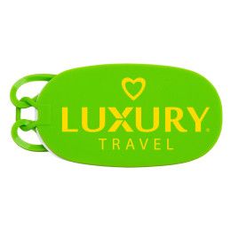 Custom Small Silicone Luggage Tag - Neon Green