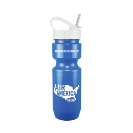 Custom 22oz Bike Bottle with Sport Sip Lid & Straw - Royal Blue