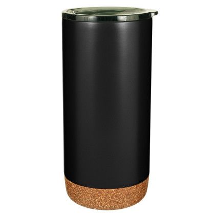 Custom 16 oz Estate Double Walled Stainless Tumbler with Cork Bottom - Black
