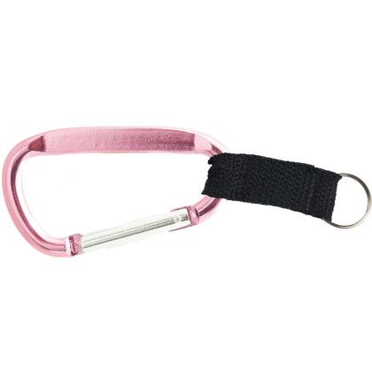 Custom 3" Large Carabiner with Web Strap - Metallic Pink Custom 3" Large Carabiner with Web Strap - Metallic Pink