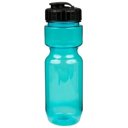 Custom 22 oz Translucent Bike Bottle with Flip Top Lid - Translucent Aqua Custom 22 oz Translucent Bike Bottle with Flip Top Lid - Translucent Aqua