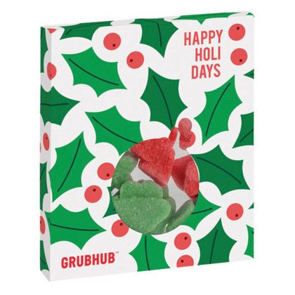 Custom Ornament Window Box w/ Holiday Candy - Gummy Holiday Trees - Full Color Imprint