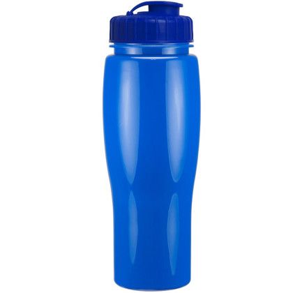 Custom 24 oz Contour Bottle with Flip Top Lid - Royal Blue