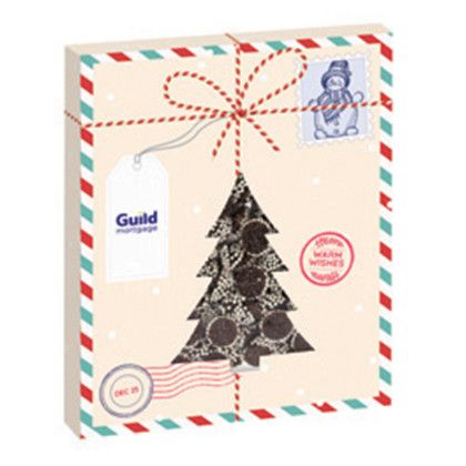 Custom Tree Window Box w/ Holiday Candy - Sno-Caps - Full-Color Imprint