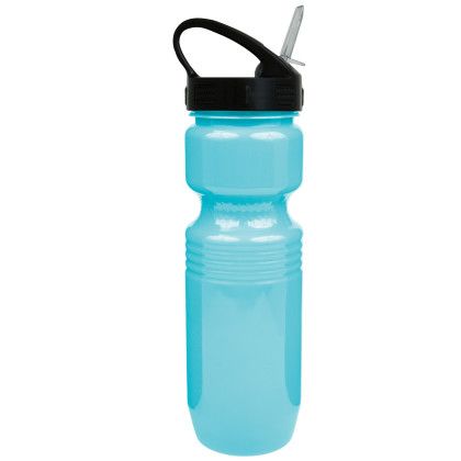 Custom 26 oz Jogger Bottle with Sport Sip Lid & Straw - Light Blue