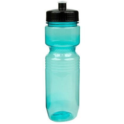 Custom 26 oz Translucent Jogger Bottle with Push Pull Lid - Translucent Aqua