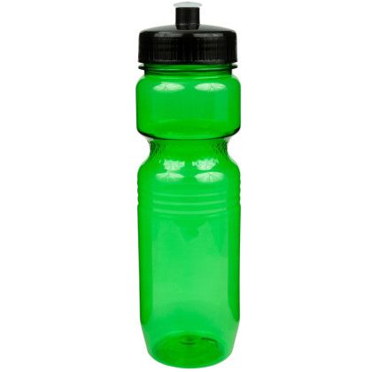Custom 26 oz Translucent Jogger Bottle with Push Pull Lid - Translucent Green