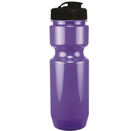 Custom 22oz Bike Bottle with Flip Top Lid - Purple Custom 22oz Bike Bottle with Flip Top Lid - Purple
