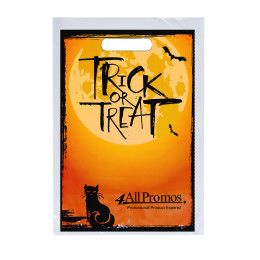 Black Cat Full Color Die Cut Trick or Treat Bag 9 x 13