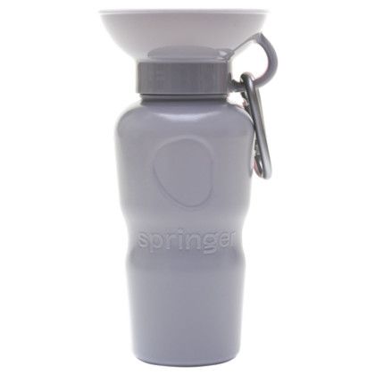 Custom Springer 22 oz Classic Dog Travel Water Bottle - Gray