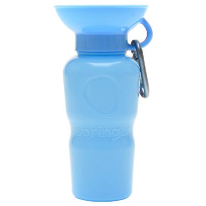 Custom Springer 22 oz Classic Dog Travel Water Bottle - Sky Blue