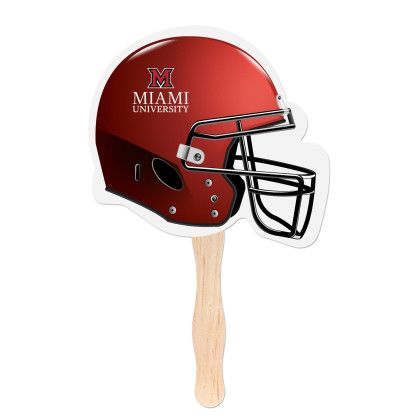 Custom Football Helmet Shaped Hand Fan with Full Color Imprint Custom Football Helmet Shaped Hand Fan with Full Color Imprint