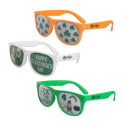 Custom St Patrick's Day Art Pinhole Sunglasses with Imprint
