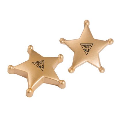 Custom Sheriff Star Shaped Stress Reliever with Imprint